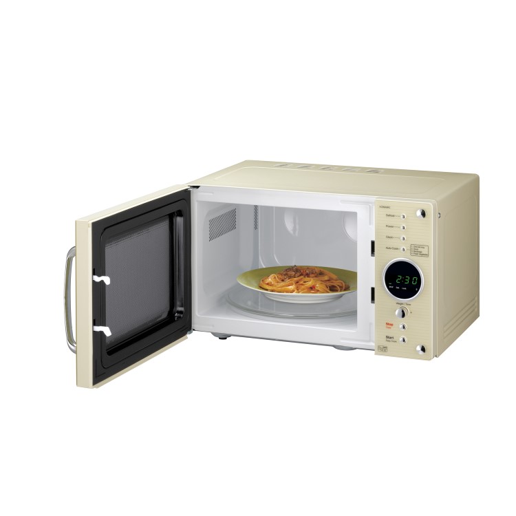 GRADE A2 - Daewoo KOR8A9RCR 23L 800W Retro Style Freestanding Microwave Oven - Cream