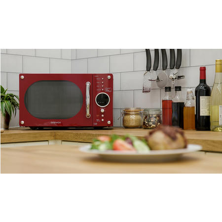 Daewoo KOR8A9RDR Retro 23L Microwave Oven - Red