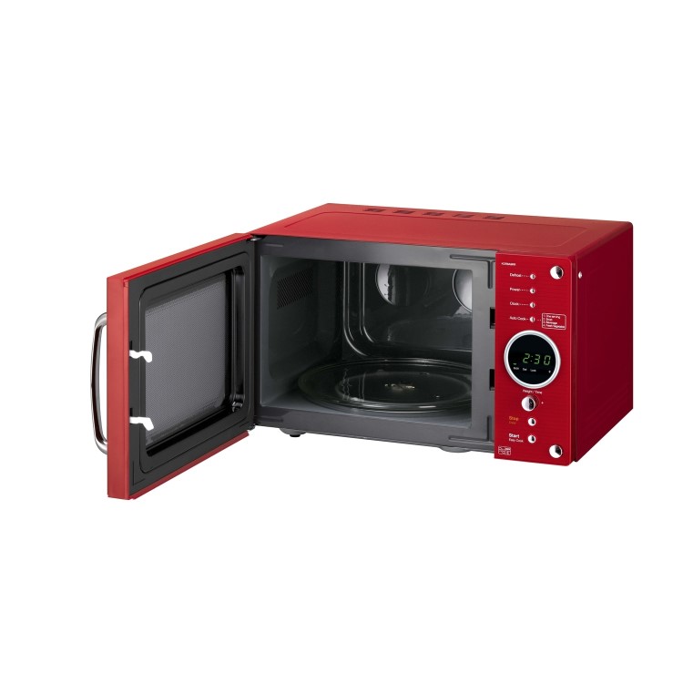 Daewoo KOR8A9RR 23L 800W Retro Design Freestanding Microwave in Gloss Red