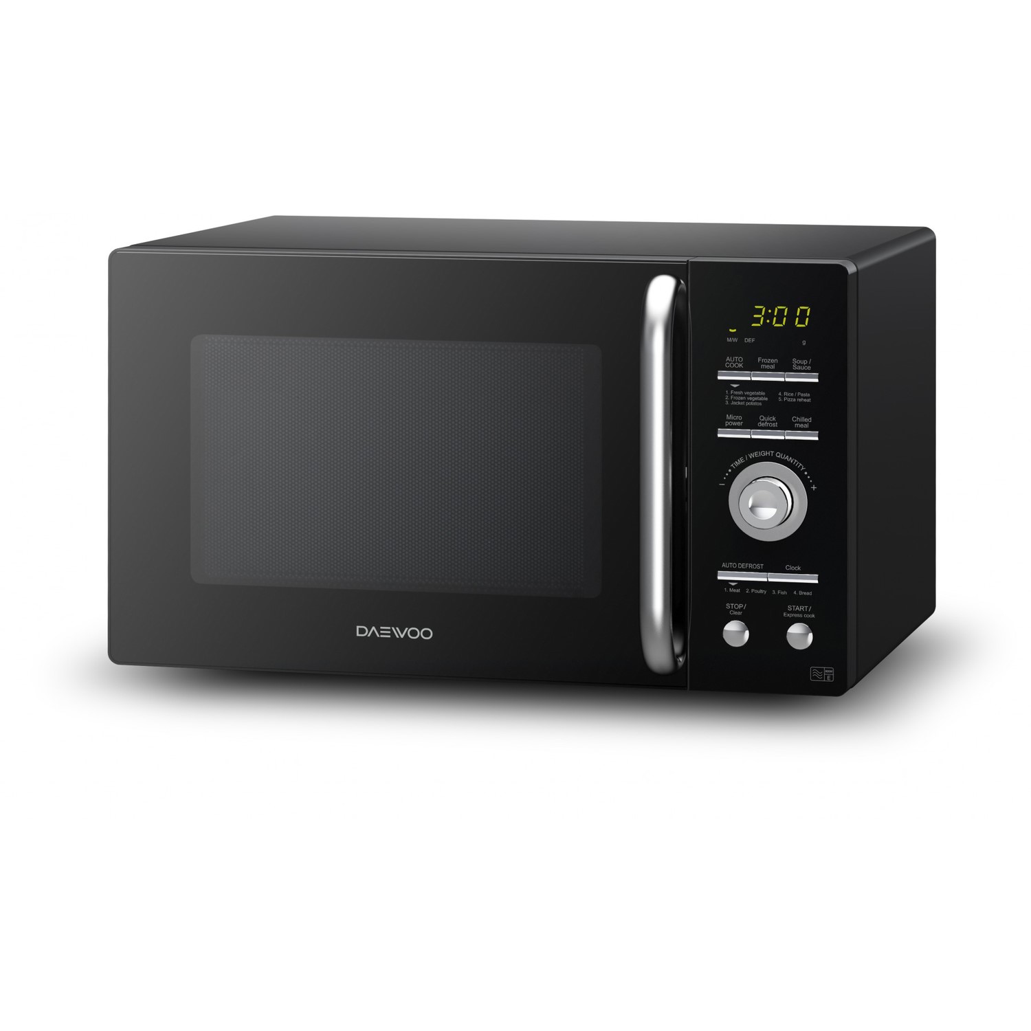 Black 900 W 26 Litre Daewoo KOR9GQRR Touch Control Microwave Oven