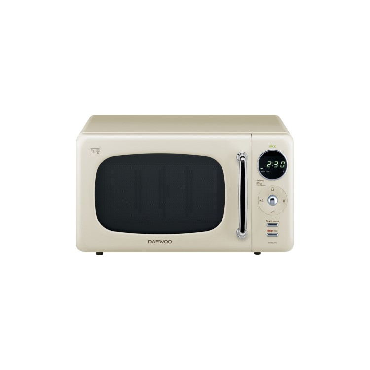 GRADE A1 - Daewoo KOR9LBKCR 20L 800W Freestanding Microwave With Eco Zero Standby - Cream