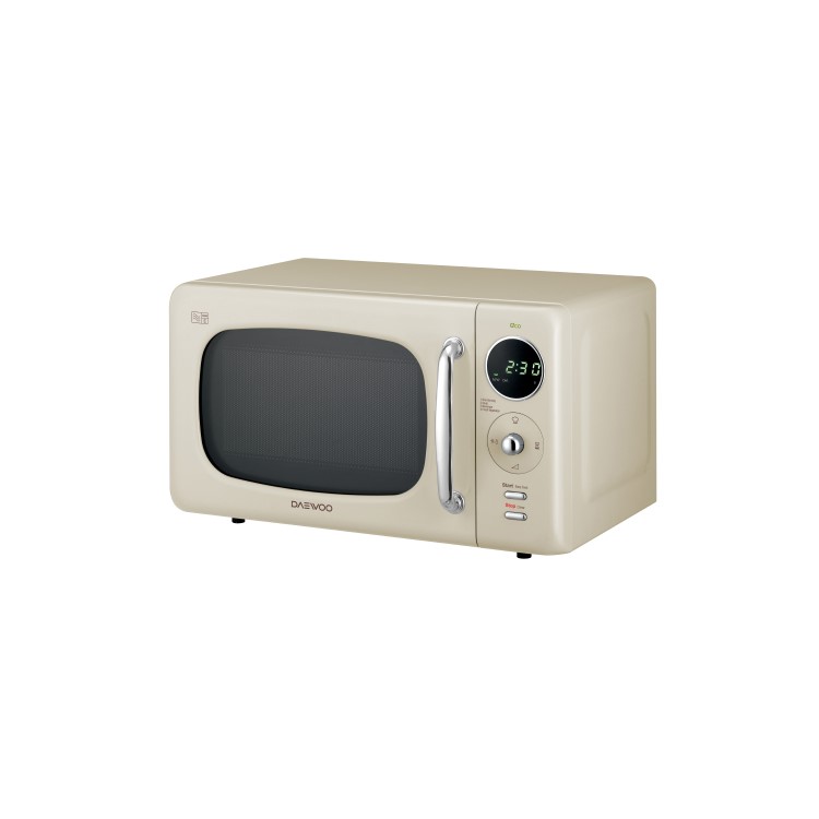 GRADE A1 - Daewoo KOR9LBKCR 20L 800W Freestanding Microwave With Eco Zero Standby - Cream