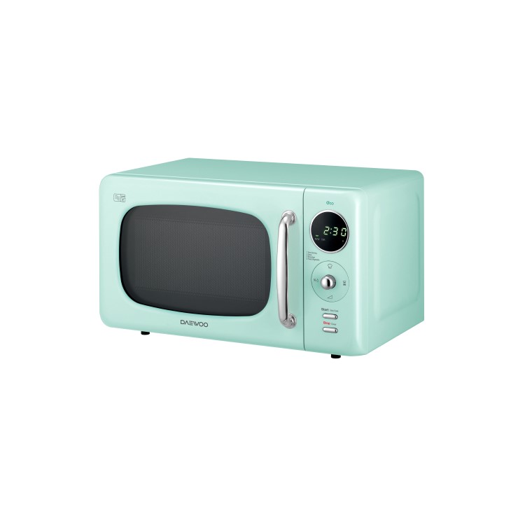 GRADE A2 - Daewoo KOR9LBKMR 20L 800W Freestanding Microwave With Eco Zero Standby - Mint Green