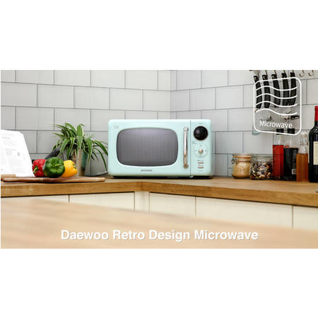 GRADE A2 - Daewoo KOR9LBKMR 20L 800W Freestanding Microwave With Eco Zero Standby - Mint Green