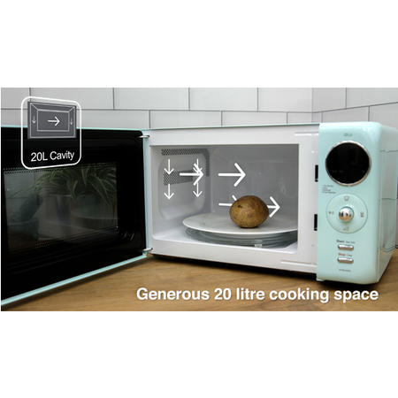 GRADE A2 - Daewoo KOR9LBKMR 20L 800W Freestanding Microwave With Eco Zero Standby - Mint Green