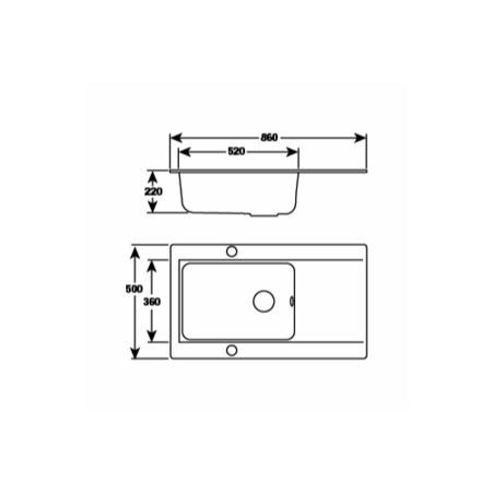 CDA KP31BL 1.0 Bowl Reversible Composite Sink In Black