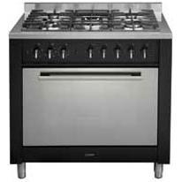 Indesit KP9F11SKGS 90cm Wide Dual Fuel Range Cooker - Black