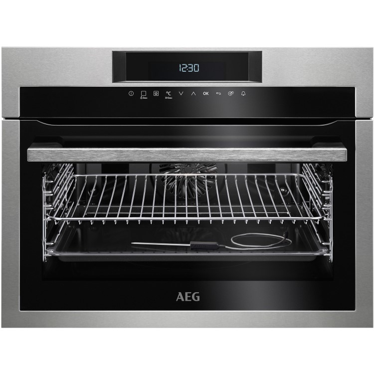 AEG KPE742220M SenseCook Pyrolytic Compact Oven With ProSight Touch Controls Stainless Steel