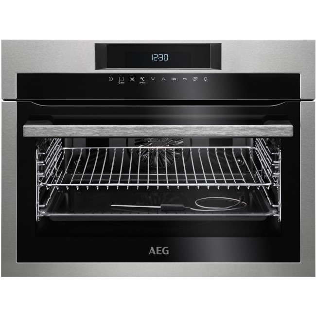 AEG KPE742220M SenseCook Pyrolytic Compact Oven With ProSight Touch Controls Stainless Steel