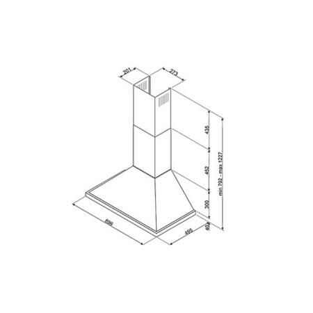 Refurbished Smeg KPF9X 90cm Portofino Chimney Hood Stainless Steel 
