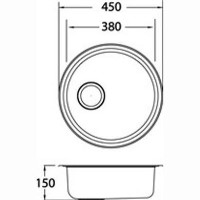 CDA KR21LI Single Round Bowl Sink