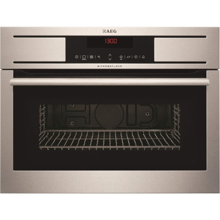 AEG KR8403001M Touch Control Compact Height Built-in Microwave Oven Wth Grill - Antifingerprint Stainless Steel