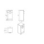 White Free Standing Laundry Basket unit - 330mm Depth