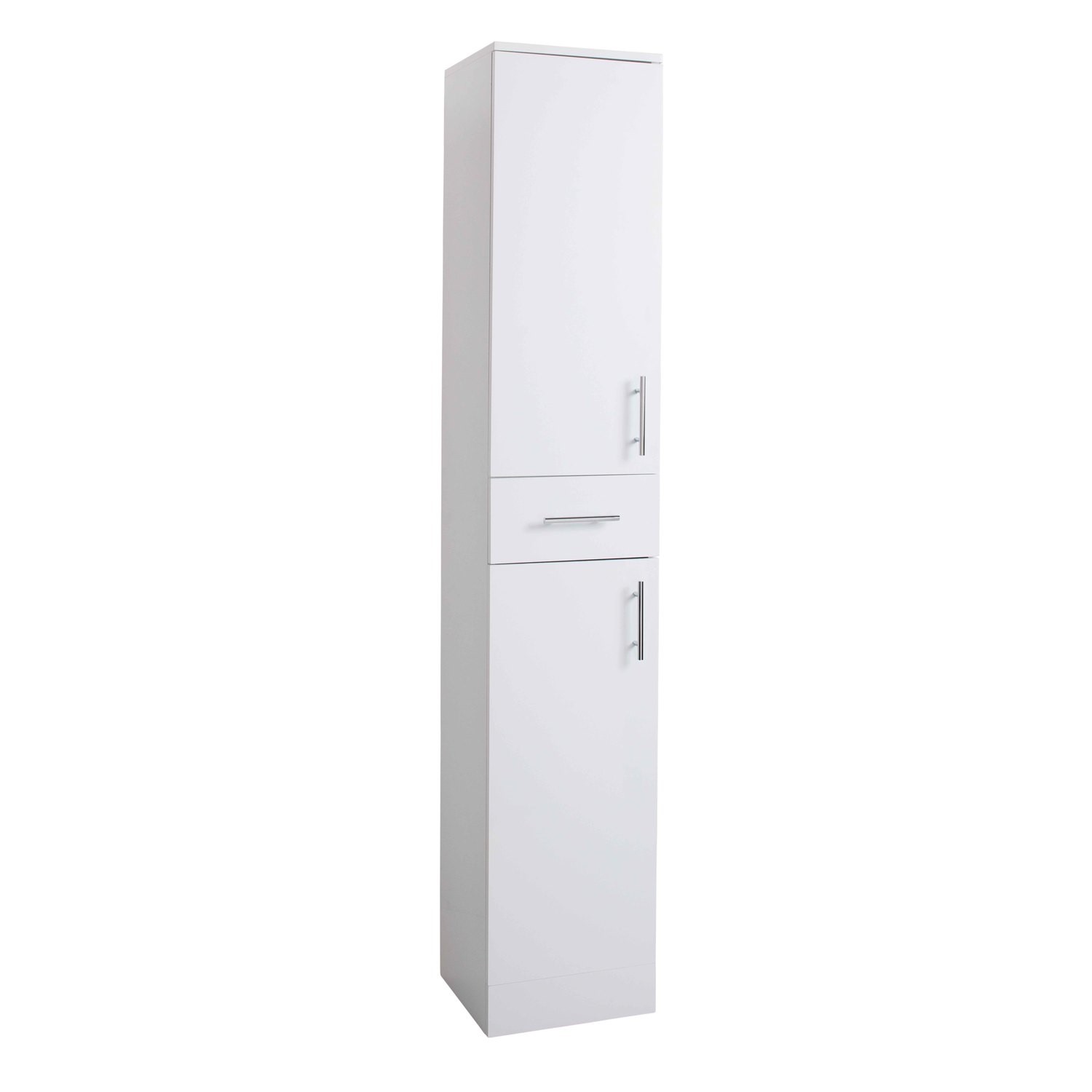 White Tall Boy Bathroom Cabinet Storage Unit W350 X H1902mm