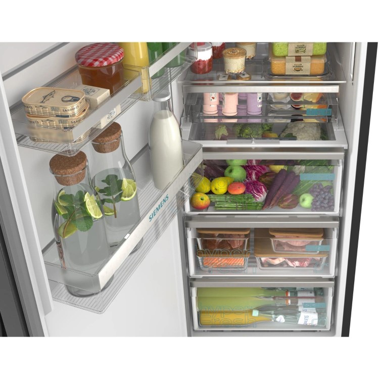 Siemens 402 Litre Freestanding Fridge - Black Steel