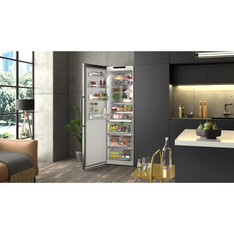 Siemens 402 Litre Freestanding Fridge - Black Steel