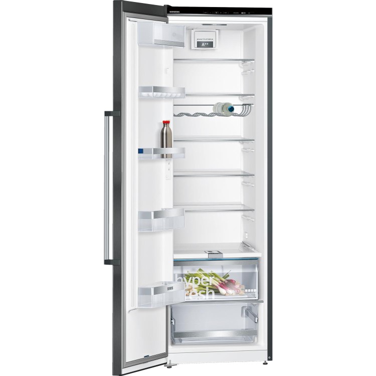 Siemens KS36VAX3P iQ700 346L  Freestanding Fridge With hyperFresh Drawer - AntiFingerprint Black Steel