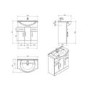 White Free Standing Triple Door Bathroom Vanity Unit & Basin - W750mm