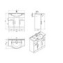 White Free Standing Triple Door Bathroom Vanity Unit & basin - W850mm