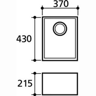 CDA KSC12SS Square Undermount Three Quarter Bowl Sink