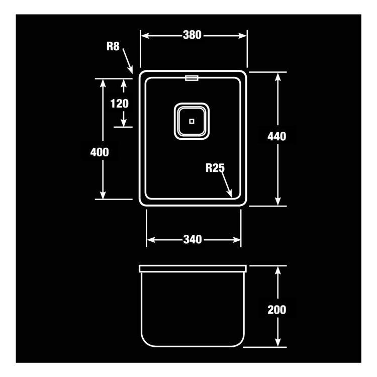 Single Bowl Chrome Stainless Steel Square Strainer Kitchen Sink - CDA
