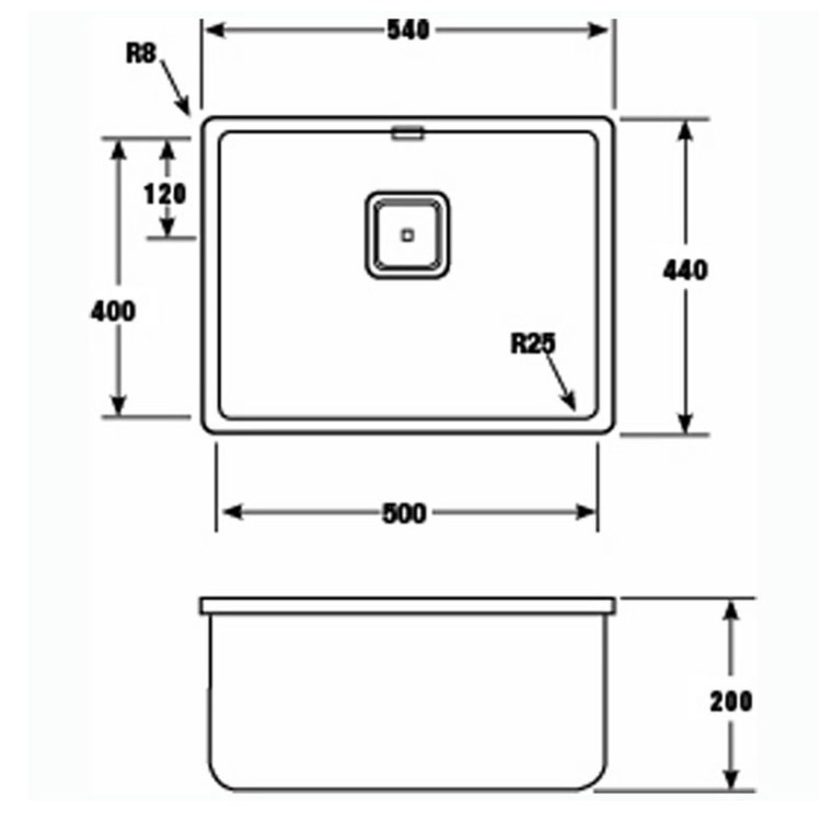 CDA Single Bowl Stainless Steel Chrome Kitchen Sink