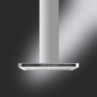 Smeg KSE912NX3 Linea 90cm Chimney Cooker Hood Stainless Steel With Black Glass Control Panel