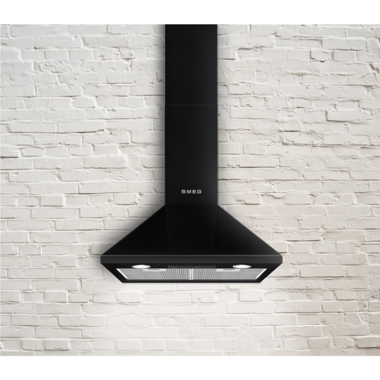 GRADE A2 - Smeg KSED65NEE 60cm Chimney Cooker Hood Black