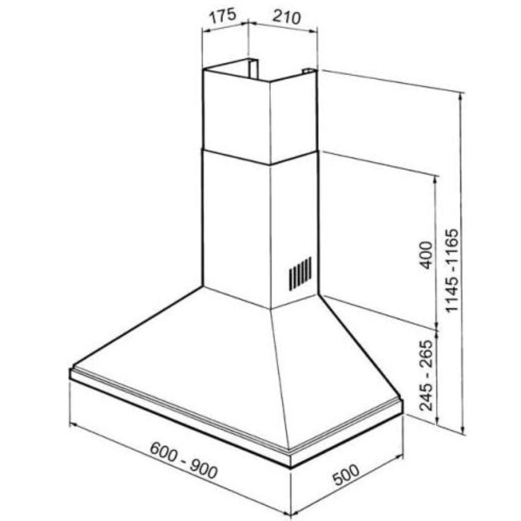 GRADE A3 - Moderate Cosmetic Damage - Smeg KSED92X Stainless Steel 90cm Chimney Hood