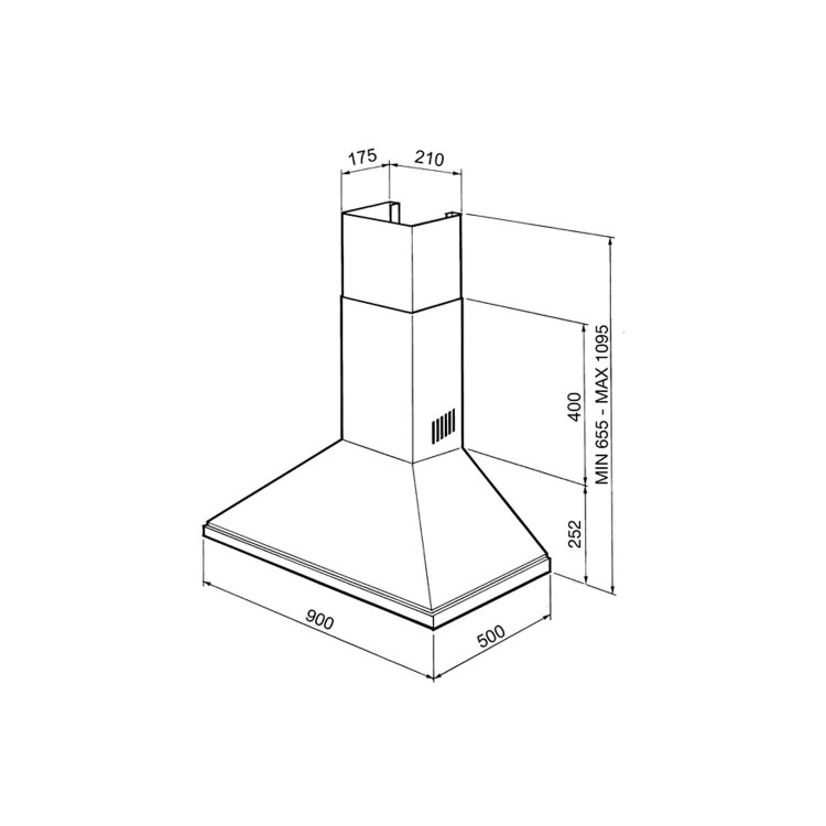 Refurbished Smeg KSED95XE 90cm Chimney Hood Stainless Steel