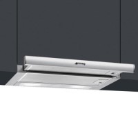 Smeg KSET61 Cucina 60cm Telescopic Cooker Hood Grey With Stainless Steel Effect Front