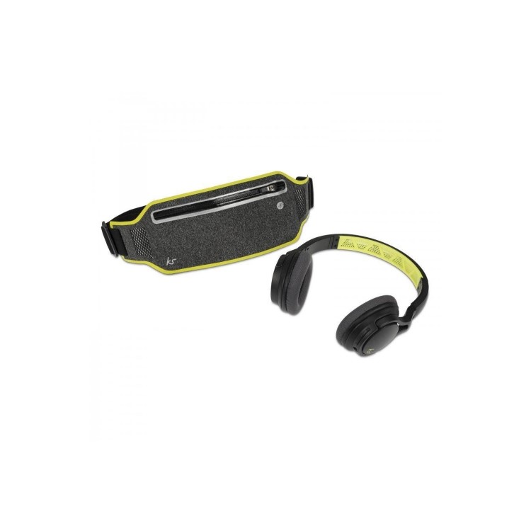 Kitsound Exert Sports Bluetooth Headphones with Mic & Adjustable Carry Pouch - Black