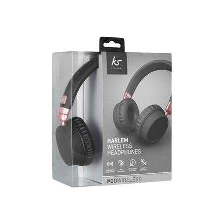 KitSound Harlem Wireless Bluetooth On-Ear Headphones with Mic - Rose Gold