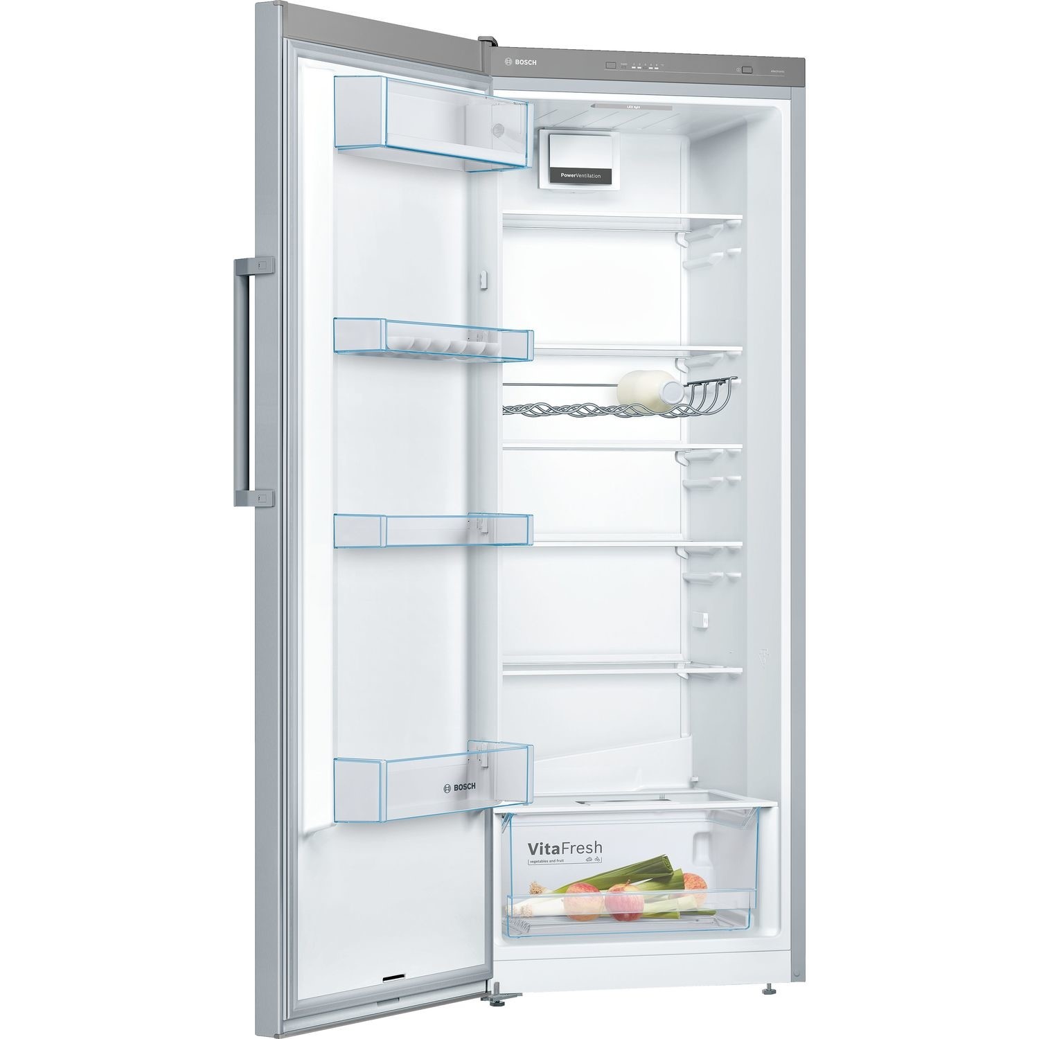 Bosch Serie 4 Freestanding Fridge With VitaFresh Drawer - Stainless Steel-look