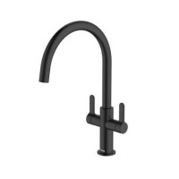 McAlpine Teviot Dual Twin Lever Kitchen Mixer - Black