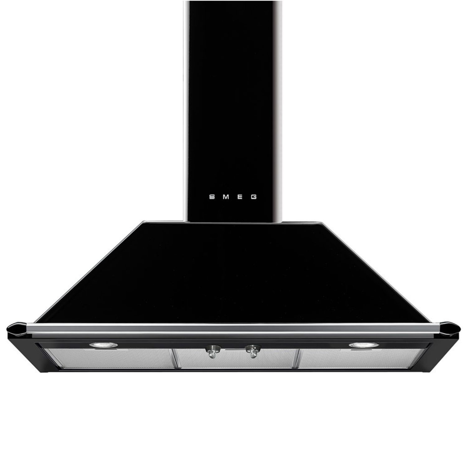 Smeg Victoria 90cm Chimney Cooker Hood - Black