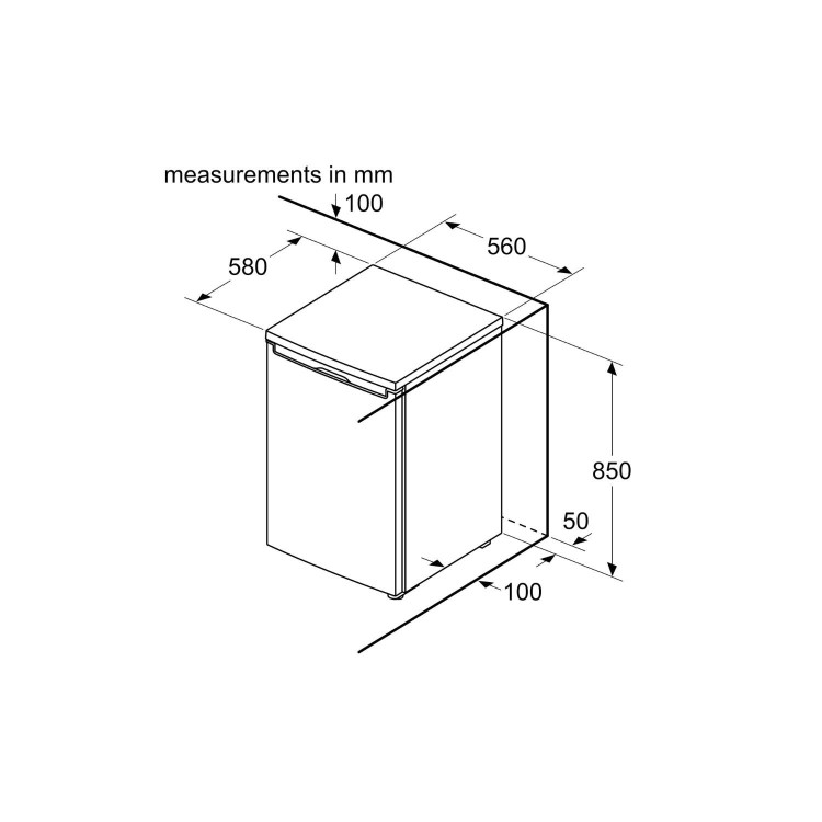 Refurbished Bosch Series 2 134 Litre Under Counter Fridge - White