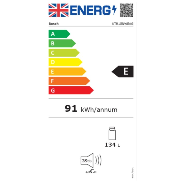 Bosch Series 2 134 Litre Under Counter Fridge - White