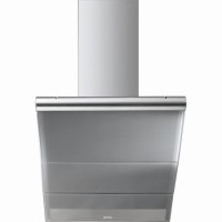 Smeg KTS75C Linea 76cm Angled Cooker Hood Stainless Steel And Silver Glass