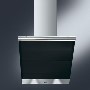 Smeg KTS75NC Linea 76cm Angled Stainless Steel And Black Glass Cooker Hood