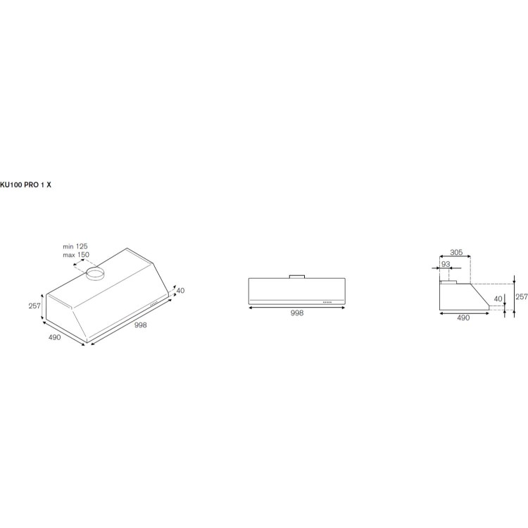 Bertazzoni Professional 100cm Cooker Hood - Stainless Steel