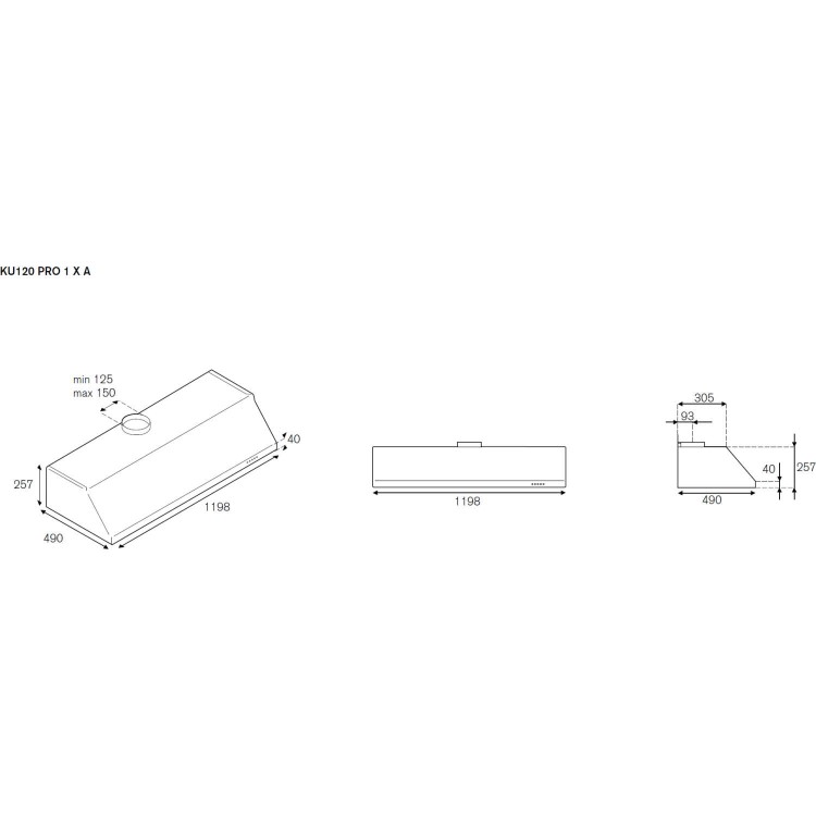 Bertazzoni Professional 120cm Cooker Hood - Stainless Steel