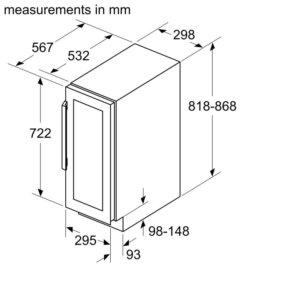 Siemens iQ500 Wine Cooler Black KU20WVHF0G Appliances Direct