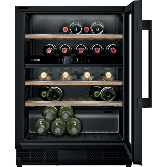Bosch Series 6 21 Bottle Capacity Dual Zone Built-in Wine Cooler - Black