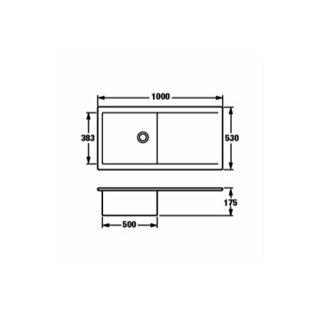 CDA KVA11SS Single Bowl Reversible Drainer Stainless Steel Sink