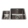 1.5 Bowl Undermount Chrome Stainless Steel Kitchen Sink with Left Hand Drainer - CDA