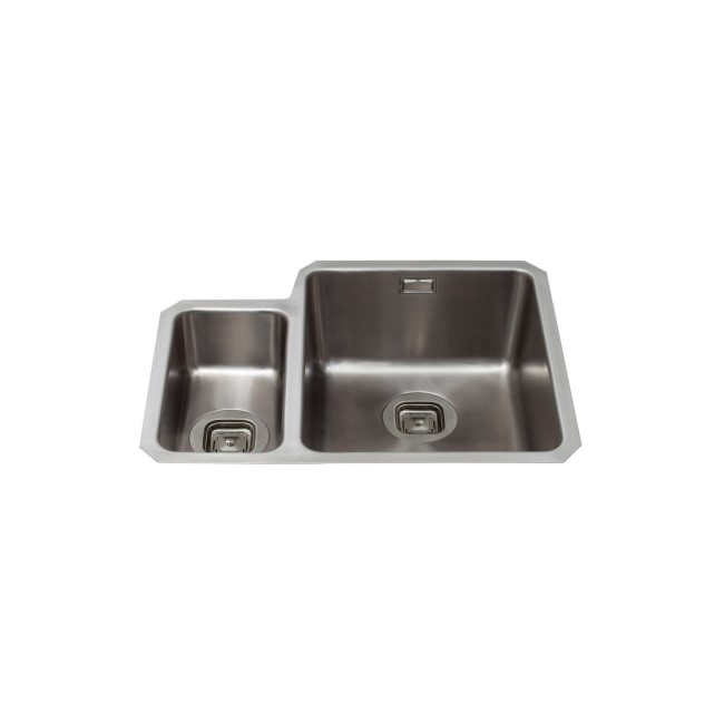 1.5 Bowl Undermount Chrome Stainless Steel Kitchen Sink with Left Hand Drainer - CDA