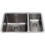 1.5 Bowl Undermount Chrome Stainless Steel Kitchen Sink with Right Hand Drainer - CDA