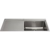 Single Bowl Chrome Stainless Steel Kitchen Sink with Left Hand Drainer - CDA