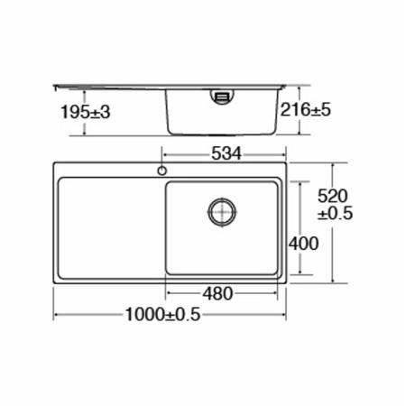 Single Bowl Chrome Stainless Steel Kitchen Sink with Left Hand Drainer - CDA